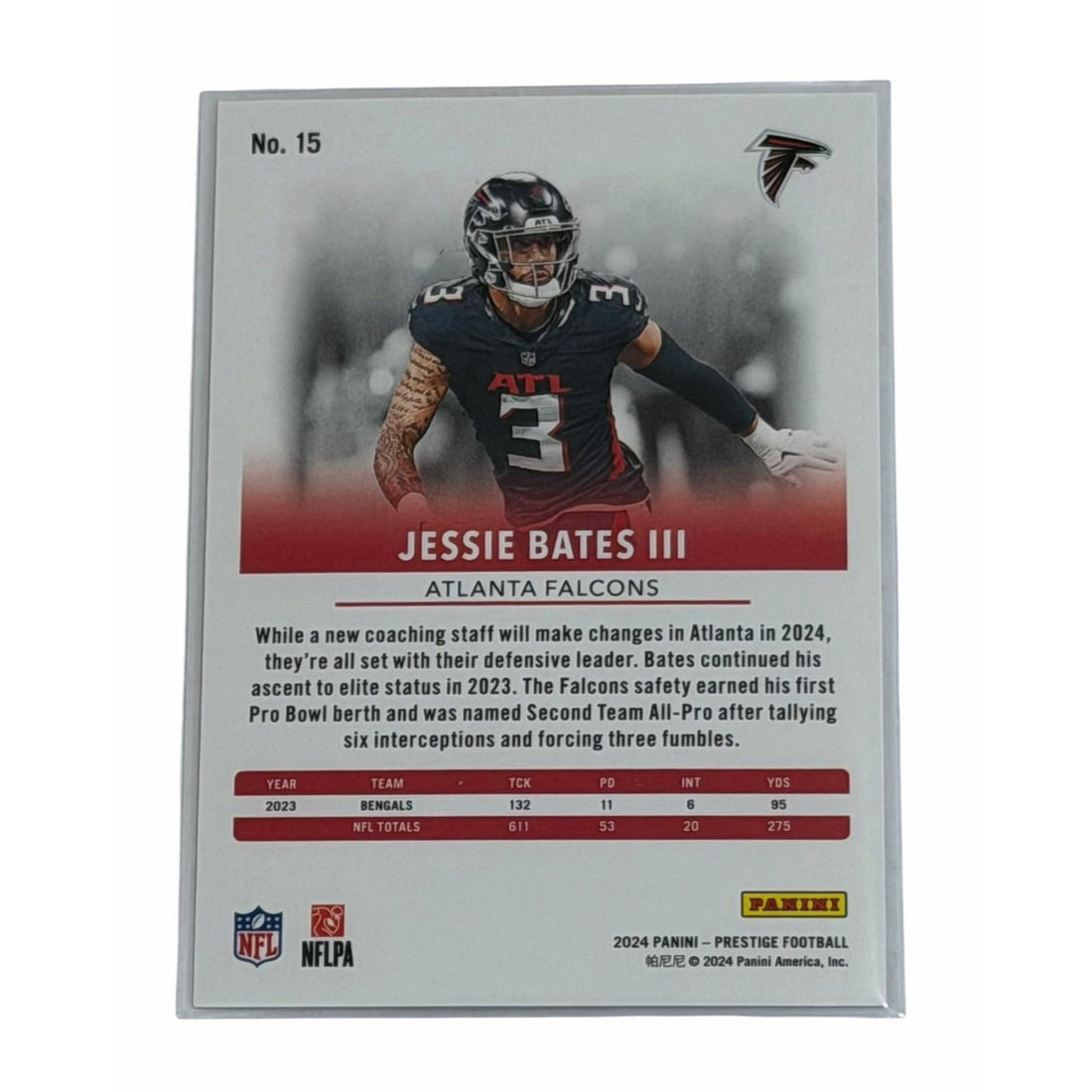 Jessie Bates III 2024 Panini Prestige Jessie Bates III 2024 Panini Prestige Xtra Points Red /999 NFL Falcons 15 NM