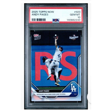 Andy Pages 2025 Topps NOW #923 PSA 10 GEM MT MLB Dodgers World Series Catch