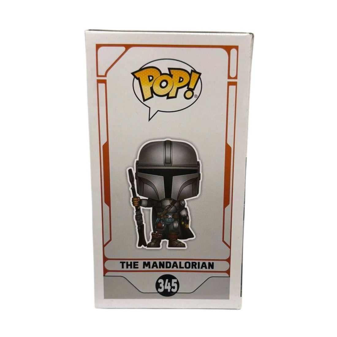 Funko Pop Star Wars The Mandalorian 345 vinyl figure collectible in original packaging with clear window and detailed armor design