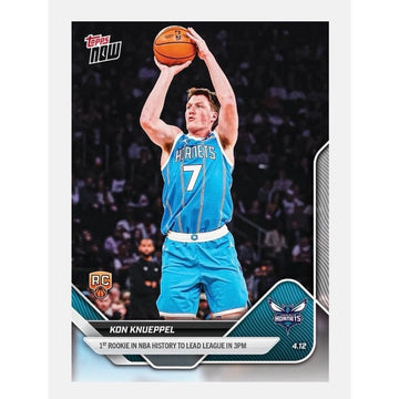 Kon Knueppel RC 2026 Topps NOW #252 1st Rookie to Lead NBA in 3PM Hornets