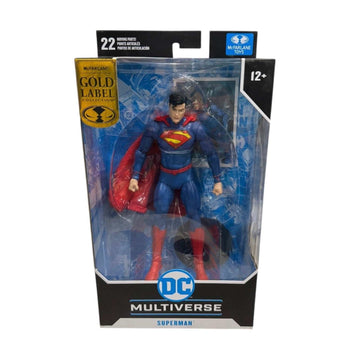McFarlane DC Multiverse Superman Gold Label New 52 action figure 7 inch in packaging with display base and collectible card