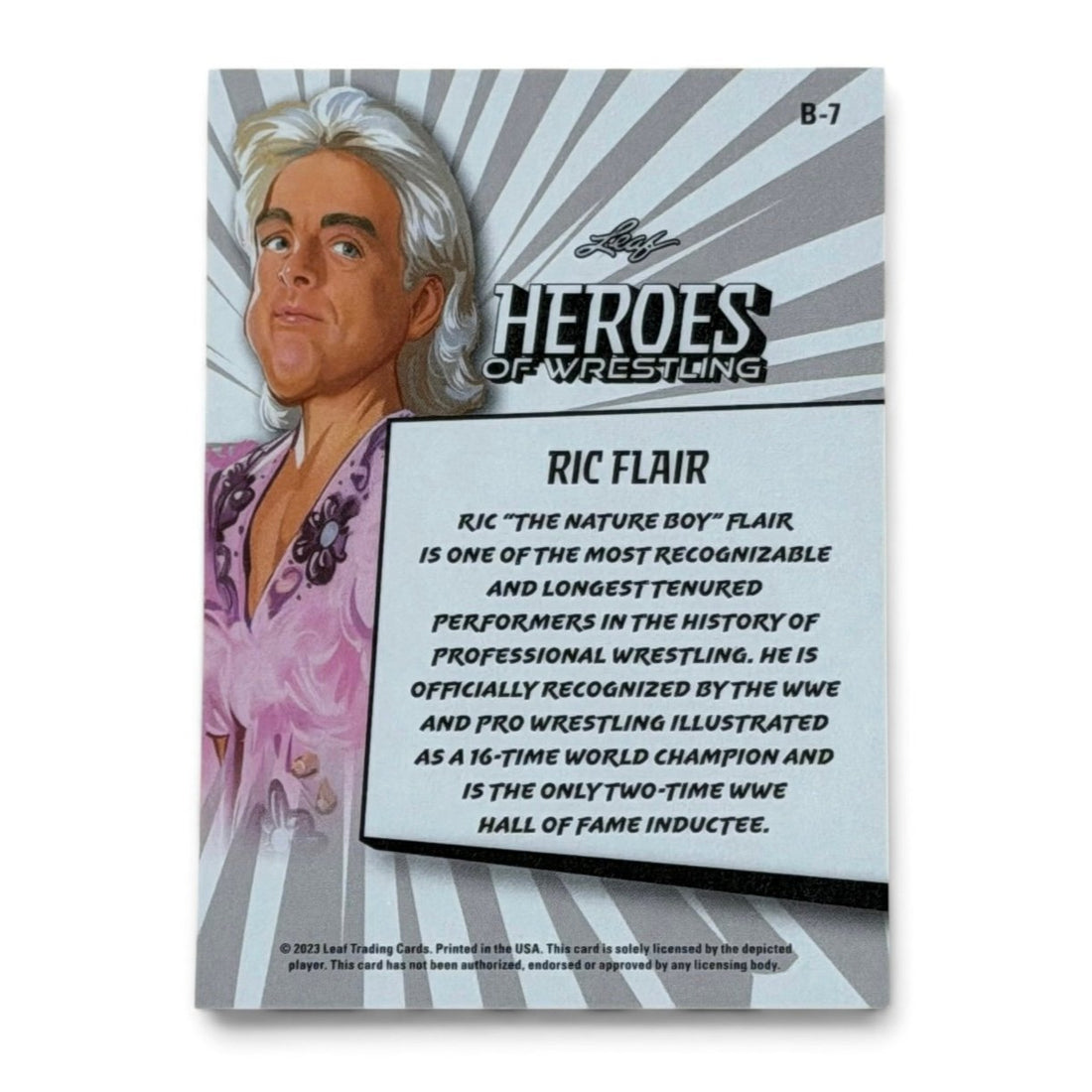 2023 Leaf Heroes of Wrestling Ric Flair B-7 Nature Boy WOOOO WWE WCW Card