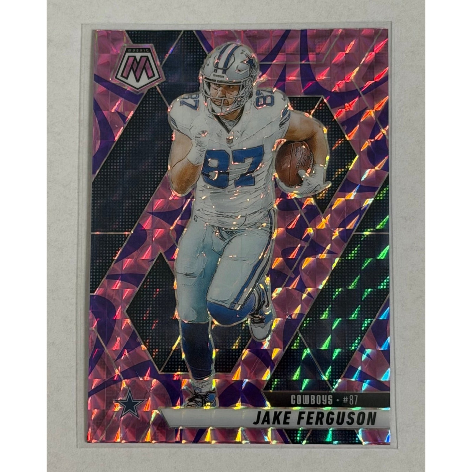 Jake Ferguson Panini Jake Ferguson 2025 Panini Mosaic Prizm 175 NFL Dallas Cowboys TE Card