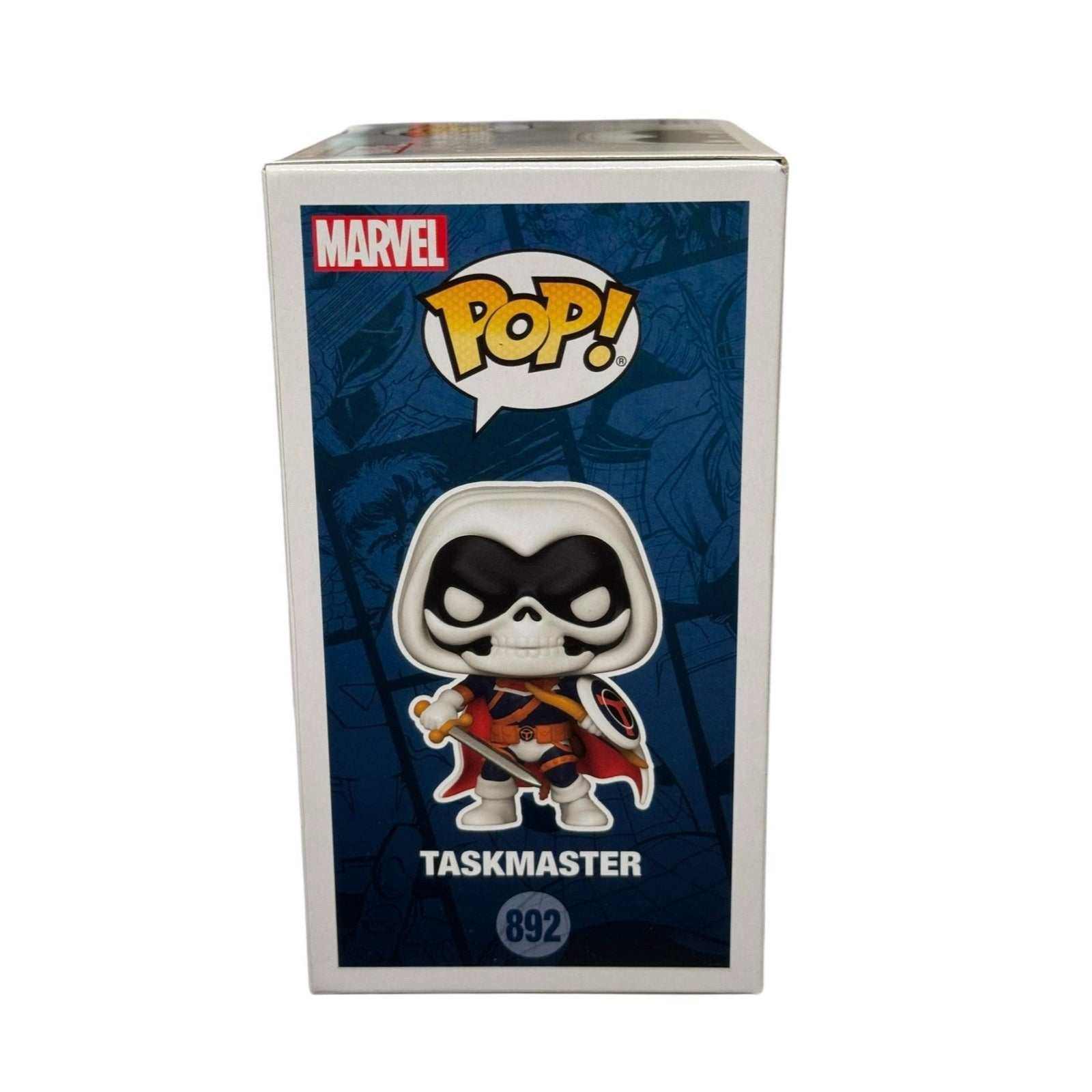 Taskmaster Funko Pop 892 Marvel Amazon Exclusive with shield and sword collectible figure in box