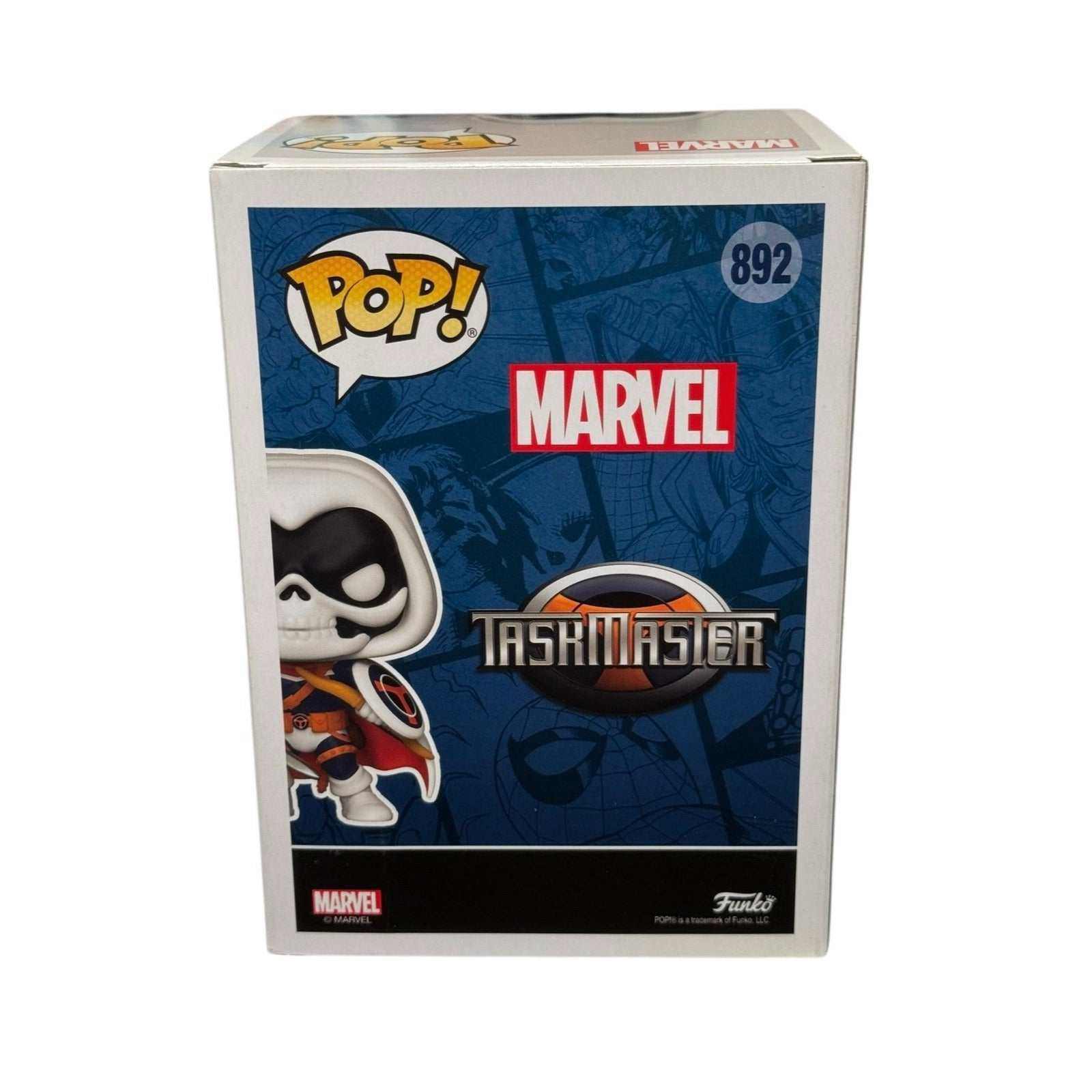 Taskmaster Funko Pop 892 Marvel Amazon Exclusive collector edition in box with shield and sword details