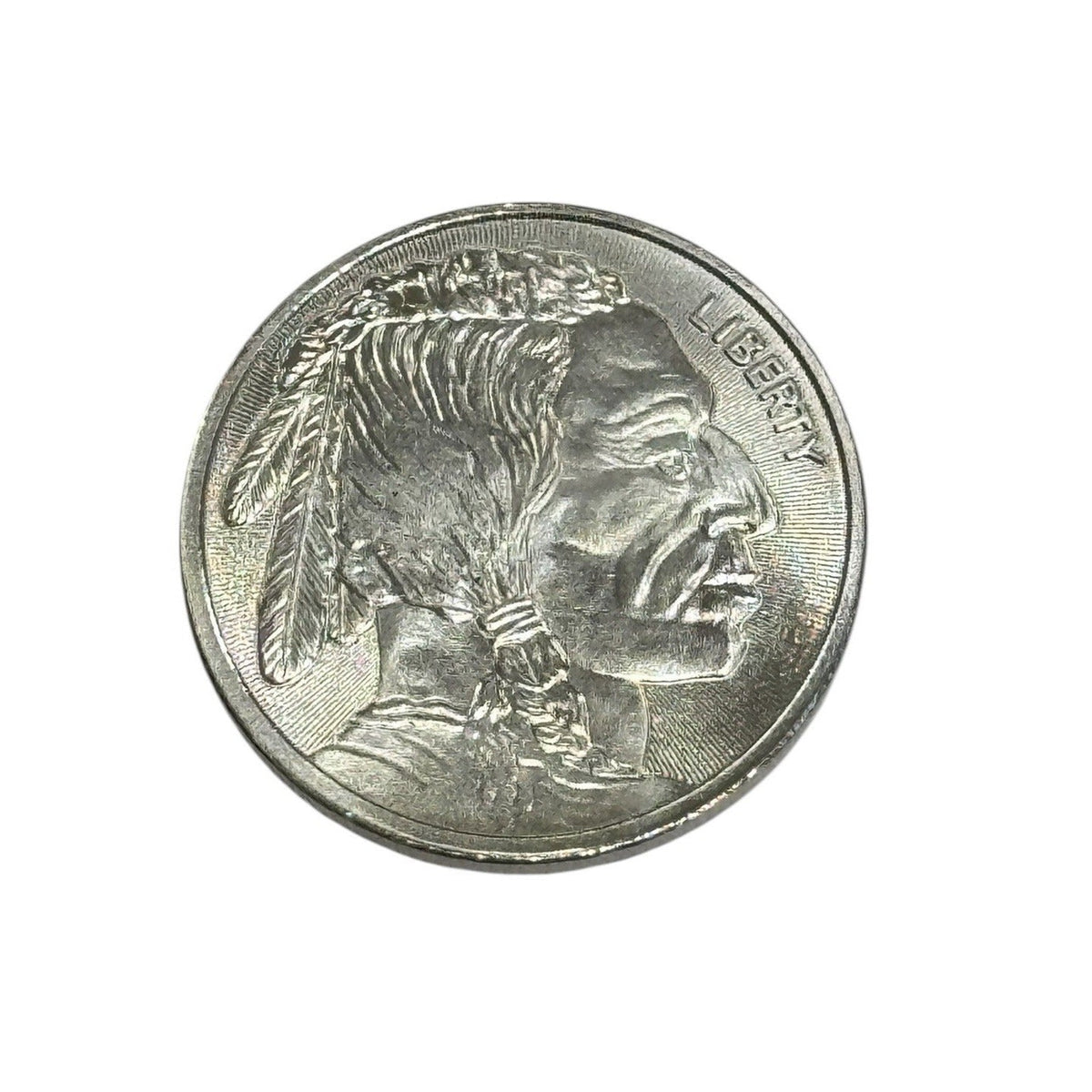 1 oz .999 fine silver Buffalo round obverse with Native American portrait