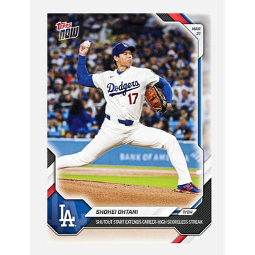 Limited Shohei Ohtani 2026 Topps NOW #37 MLB Dodgers Shutout Start Streak Card