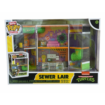 Funko Bitty Pop! TMNT Sewer Lair Display Case w/ Leonardo & Michelangelo NEW