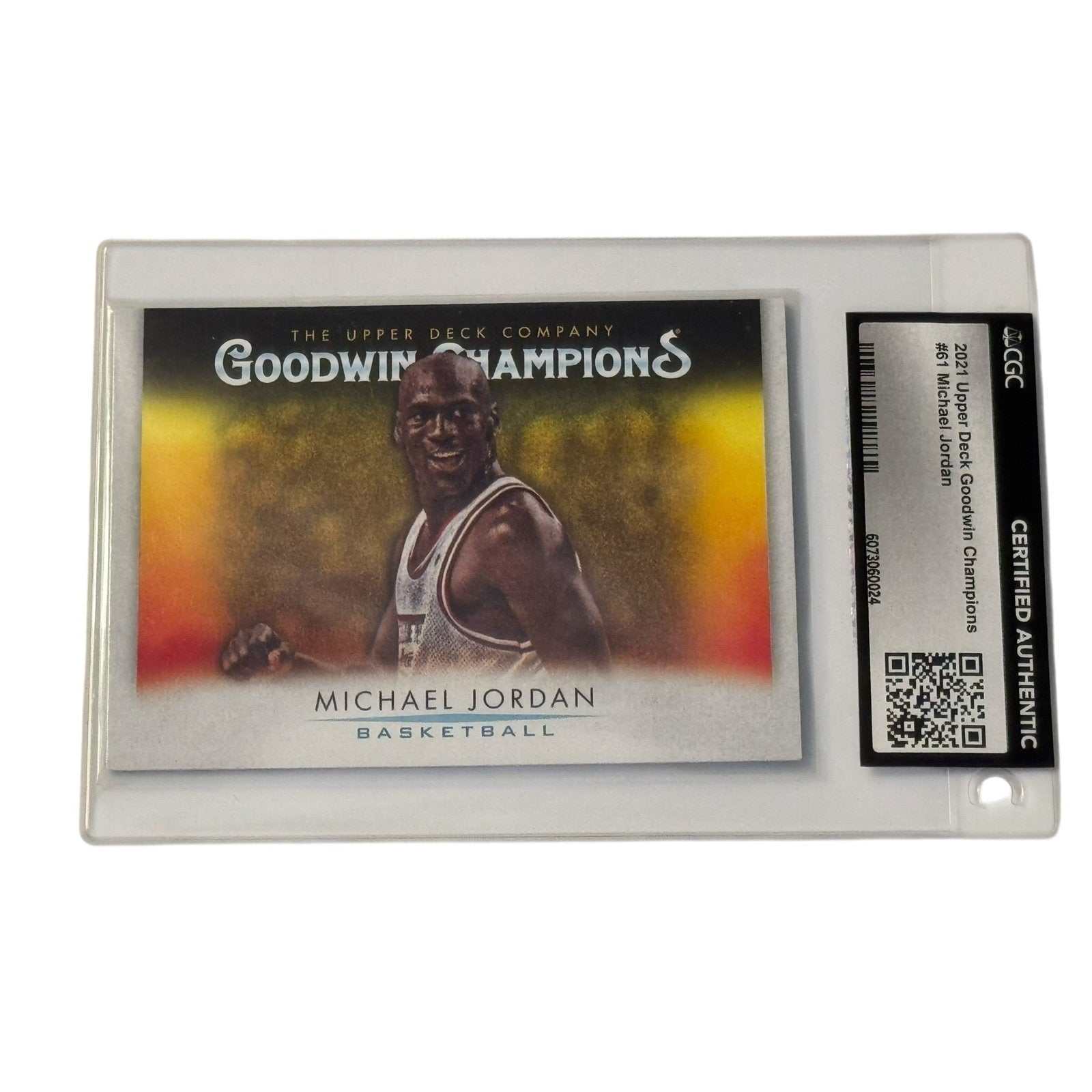 2021 Upper Deck Goodwin Champions Michael Jordan #61 basketball card in CGC certified sleeve
