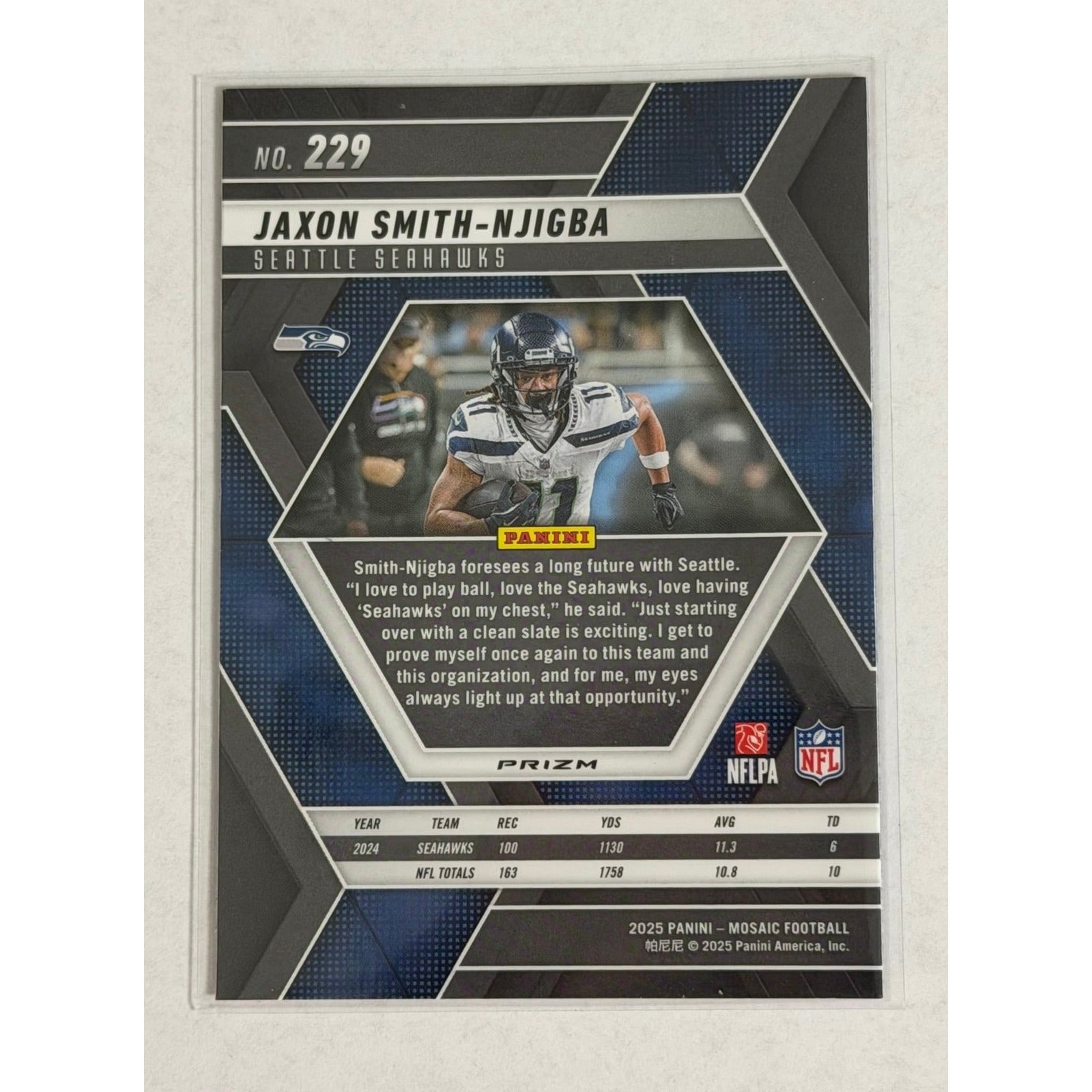 2025 Panini Mosaic Jaxon Smith-Njigba 229 2025 Panini Mosaic Jaxon Smith-Njigba 229 NFL Seattle Seahawks Mosaic Prizm