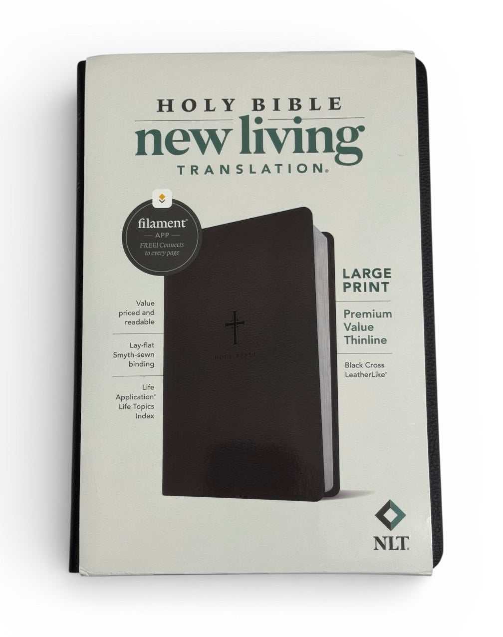 Large print Holy Bible New Living Translation with Filament app, free offer