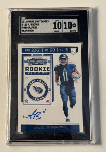 2019 Panini Contenders A.J Brown TM Logo Rookie Ticket Auto NFL Eagles SGC 10 GM