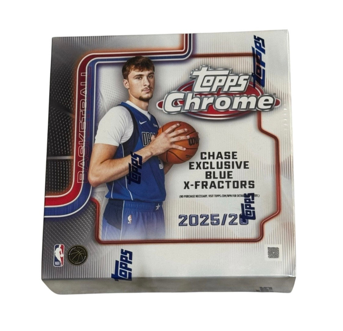 2025-26 Topps Chrome Basketball mega box front, factory sealed, Cooper Flagg