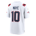 Drake Maye New England Patriots authentic white Super Bowl jersey #10 Nike size L