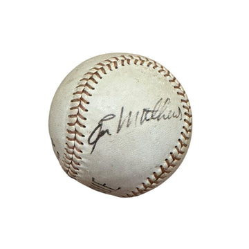 Vintage 2 MLB HOF Signed Baseball by Legends Eddie Mathews & Joe Torre 1960s Era