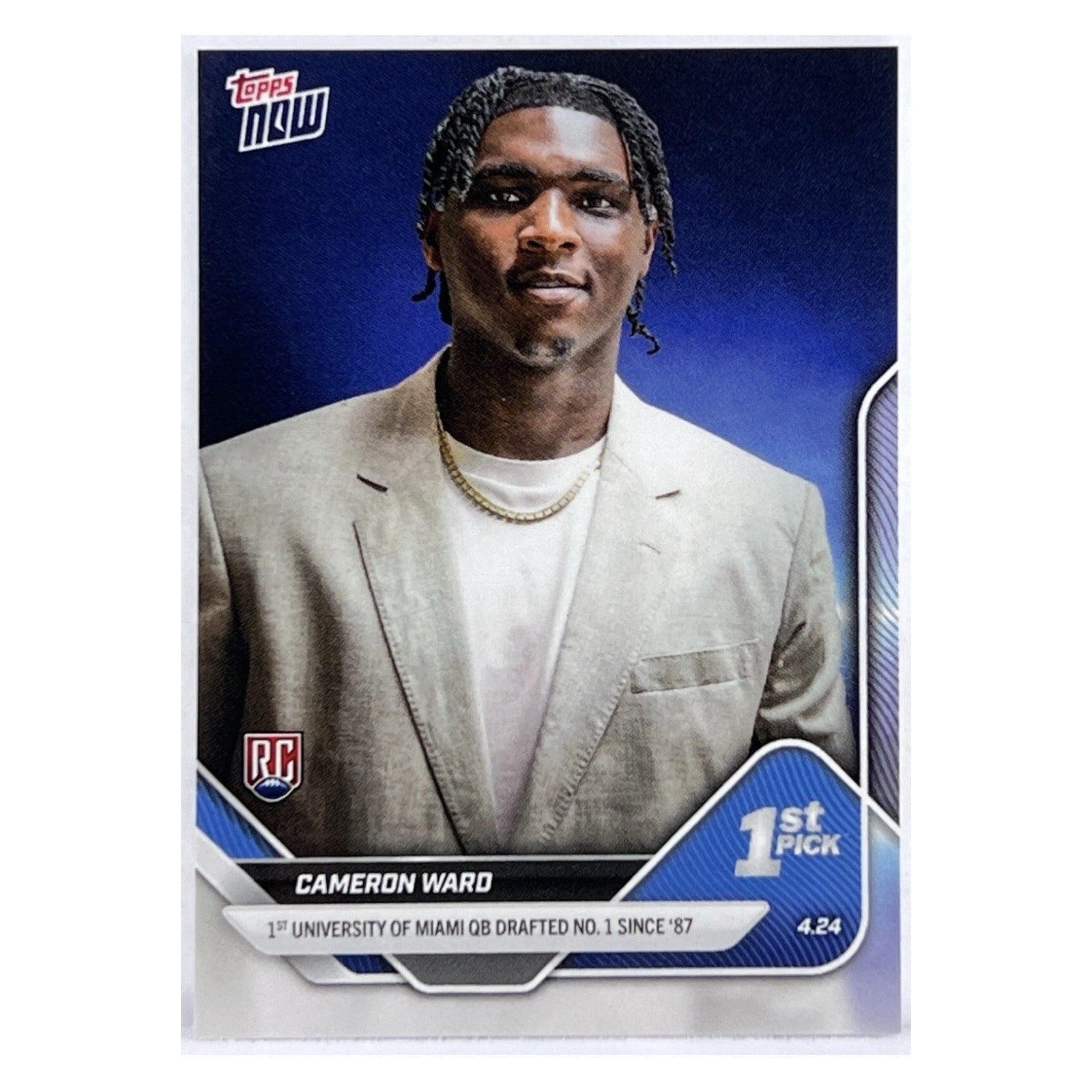 Cameron Ward RC* 2025 Topps Now 1st* Pick Draft Card #D-1 - NFL Tennessee Titans