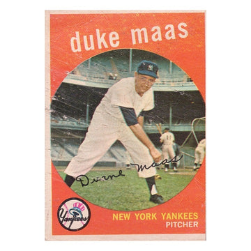 Duke Maas 1959 Topps #167 MLB New York Yankees Vintage Good Creased Card