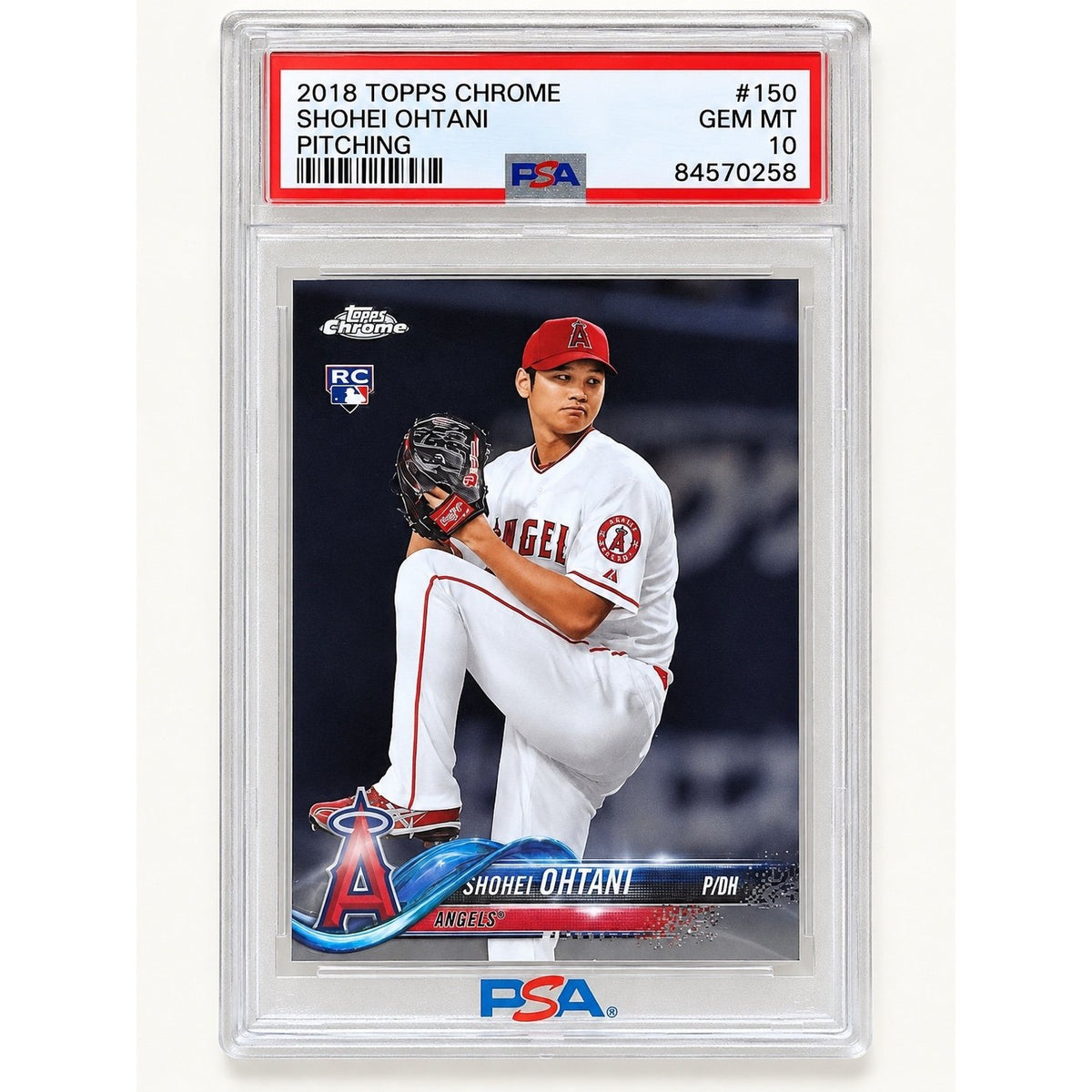 Shohei Ohtani RC 2018 Topps Chrome #150 Pitching Rookie PSA 10 MLB LA Angels — original photo 1