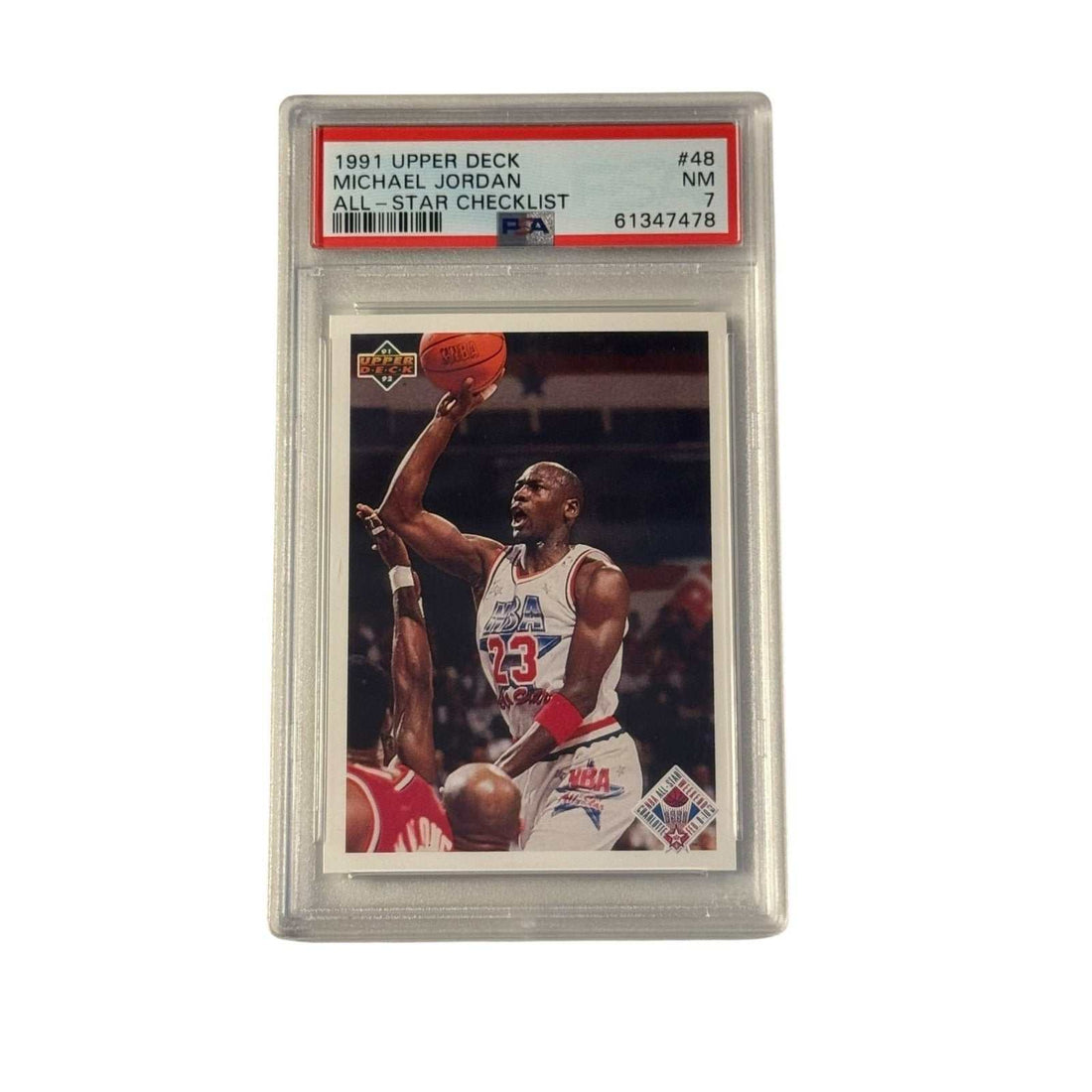 1991 Upper Deck Michael Jordan All Star Checklist PSA 7 basketball card Chicago Bulls