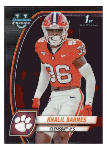 Khalil Barnes Bowman Khalil Barnes 1st Bowman 2024 Bowman Chrome U Clemson S Football