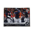 World Series Atlanta Braves Topps NOW baseball card celebrating early runs in Game One of 2021 Fall Classic