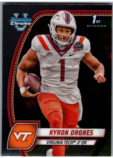 Kyron Drones Bowman Kyron Drones 1st Bowman 2024 Bowman Chrome U Virginia Tech QB Football