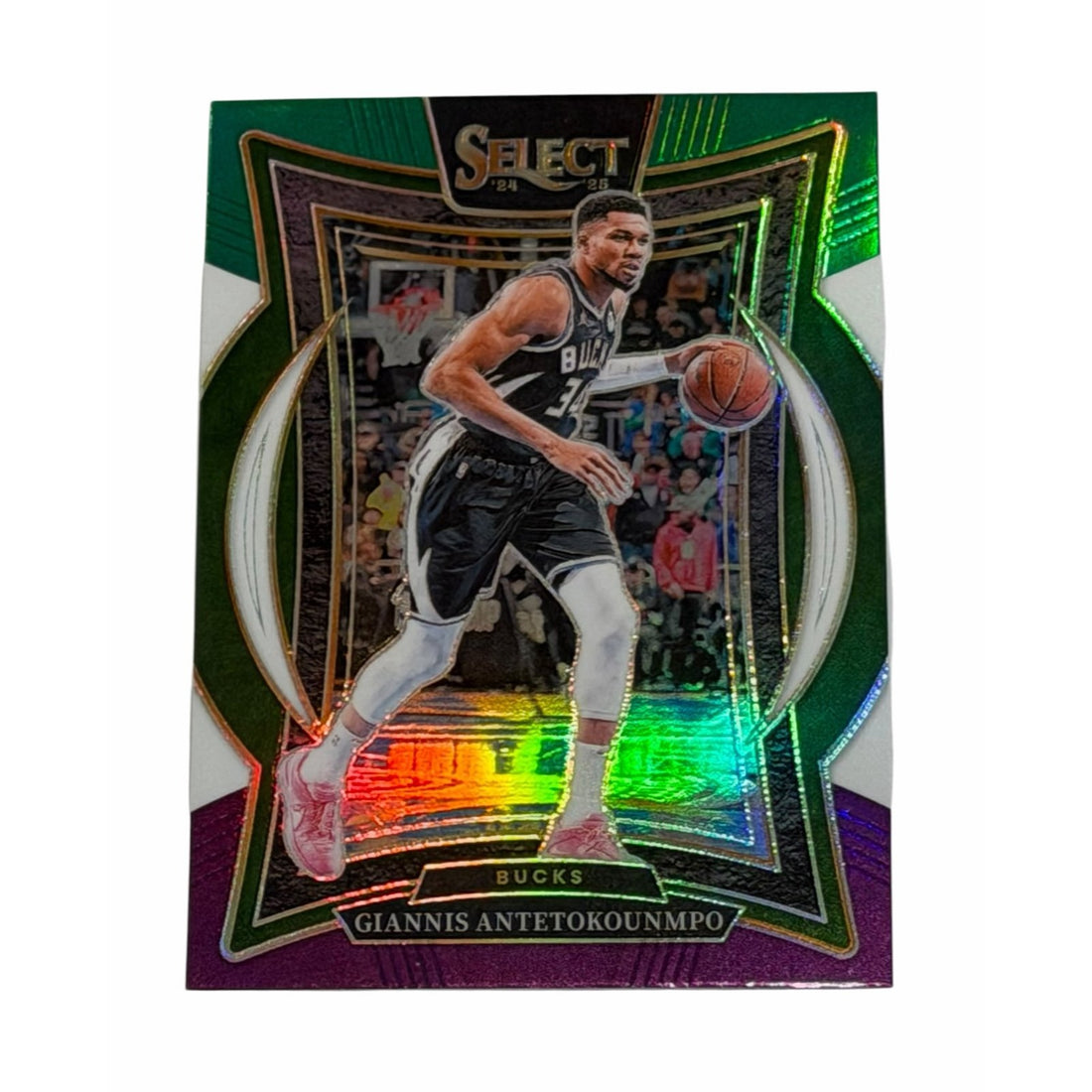 Giannis Antetokounmpo 2024-25 Panini Select Green Giannis Antetokounmpo 2024-25 Panini Select Green Purple Prizm 43 NBA Bucks
