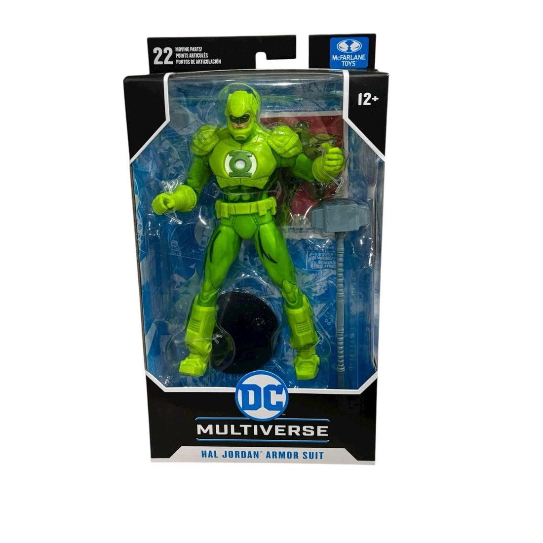 McFarlane DC Multiverse Hal Jordan Armor Suit 7 inch action figure in factory-sealed packaging with green armor and accessories