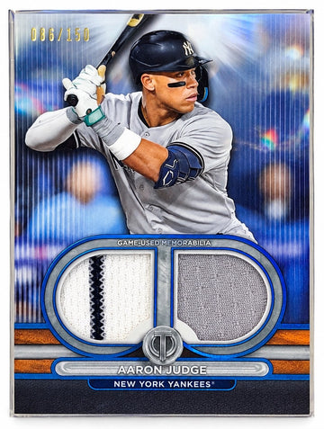 2024 Topps Tribute Aaron Judge Blue Dual Game-Used Relic 86/150 MLB Yankees front