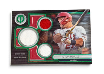 2023 Topps Tribute Mike Trout Green Triple Game-Used Relic 21/99 MLB Angels front