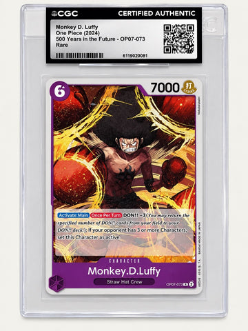 2024 One Piece Monkey D. Luffy OP07-073 500 Years Future CGC AUTH ENGLISH front