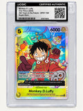 2024 One Piece Monkey D. Luffy OP07-109 Super Rare CGC AUTH ENGLISH front