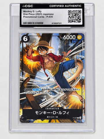 2023 One Piece Japanese Monkey D. Luffy P-035 Promo CGC AUTH front