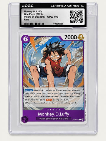 2023 One Piece Monkey D. Luffy OP03-070 Pillars of Strength CGC Authentic front