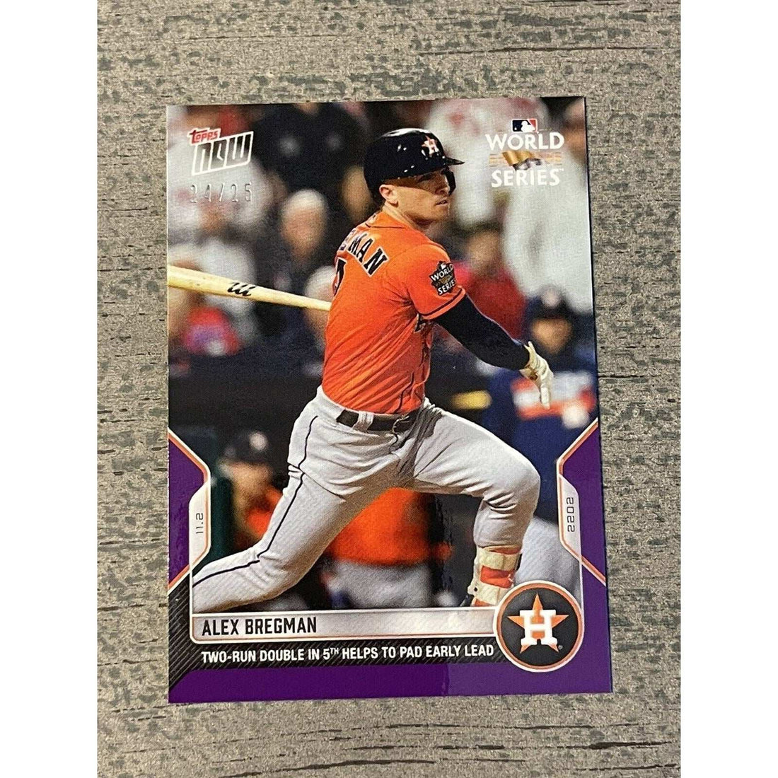 Alex Bregman Astros 2022 World Series Game 4 MLB TOPPS NOW card #1147