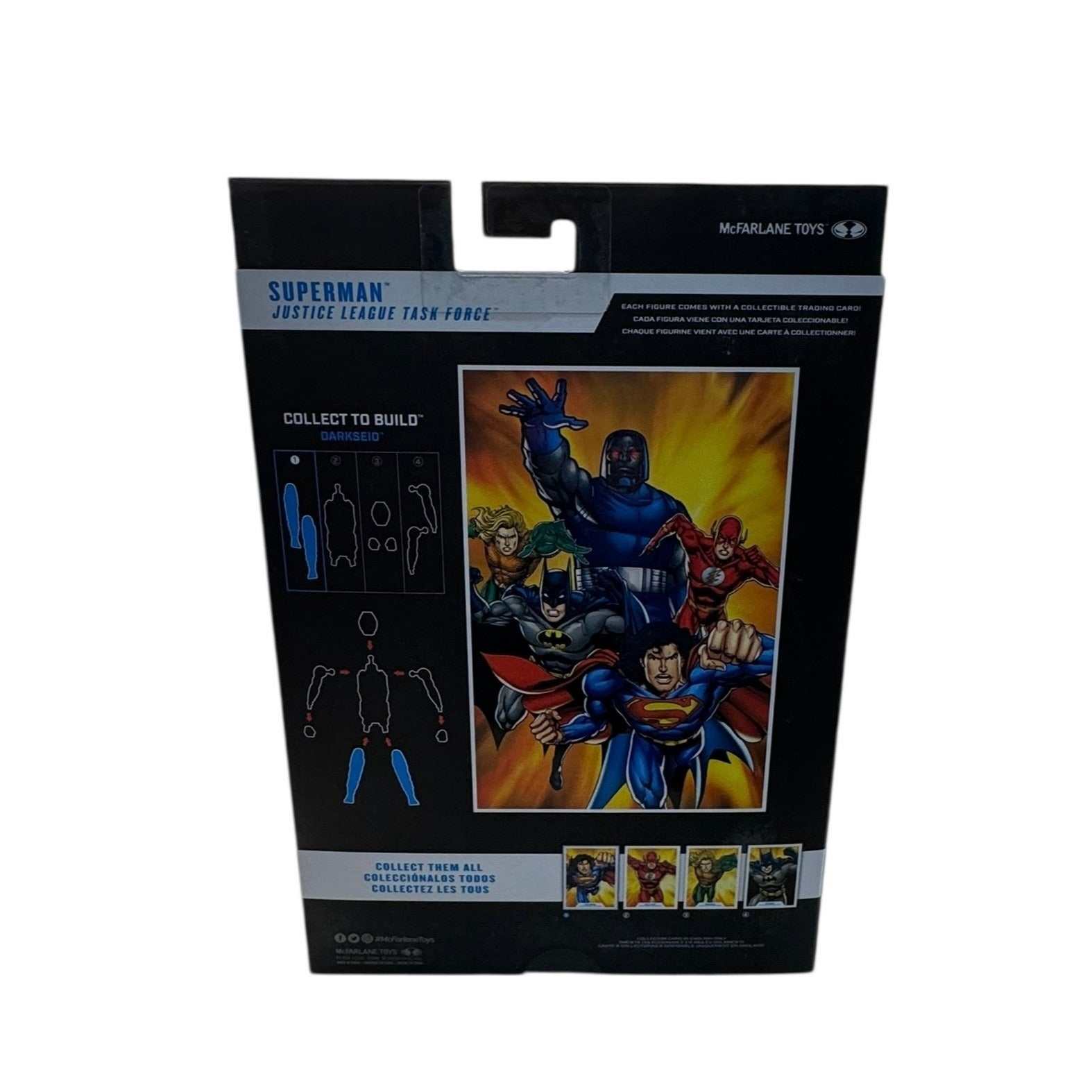 McFarlane DC Multiverse Superman Justice League Task Force sealed figure packaging back view