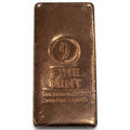 100 oz Copper Bar 9Fine Mint .999 fine copper bullion with poured texture and mint hallmark in original wrapping weighing 7 lb