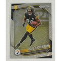 Kaleb Johnson Panini 2025 Panini Prizm Kaleb Johnson RC Cracked Ice 375 Rookie Pittsburgh Steelers