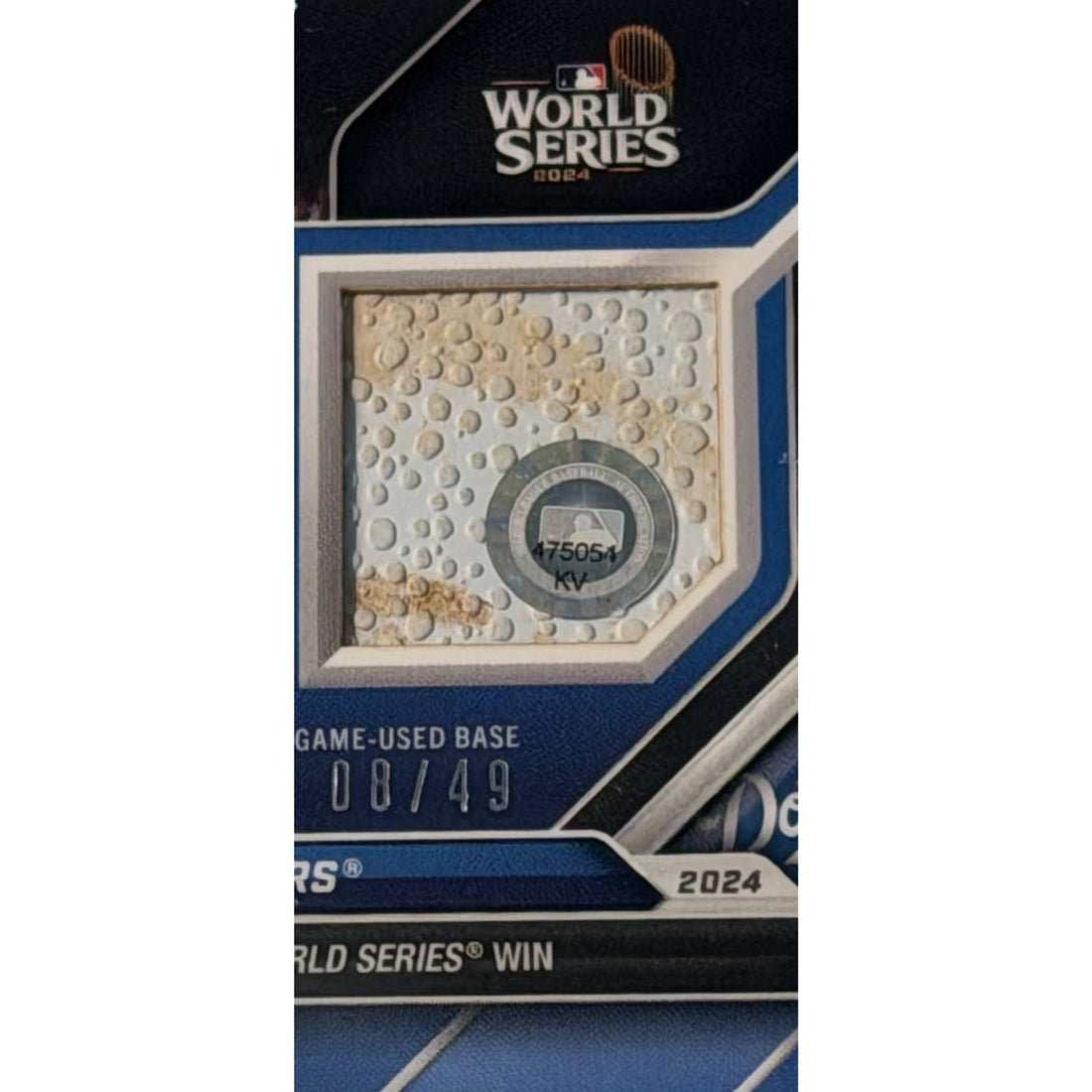 8/49 LA Dodgers 2024 Topps NOW World Series MLB Game-Used Base Relic Collectible