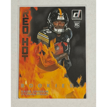 2025 Donruss Red Hot Rookies Kaleb 2025 Donruss Red Hot Rookies Kaleb Johnson RC RHR-KLJ Steelers Rookie Insert