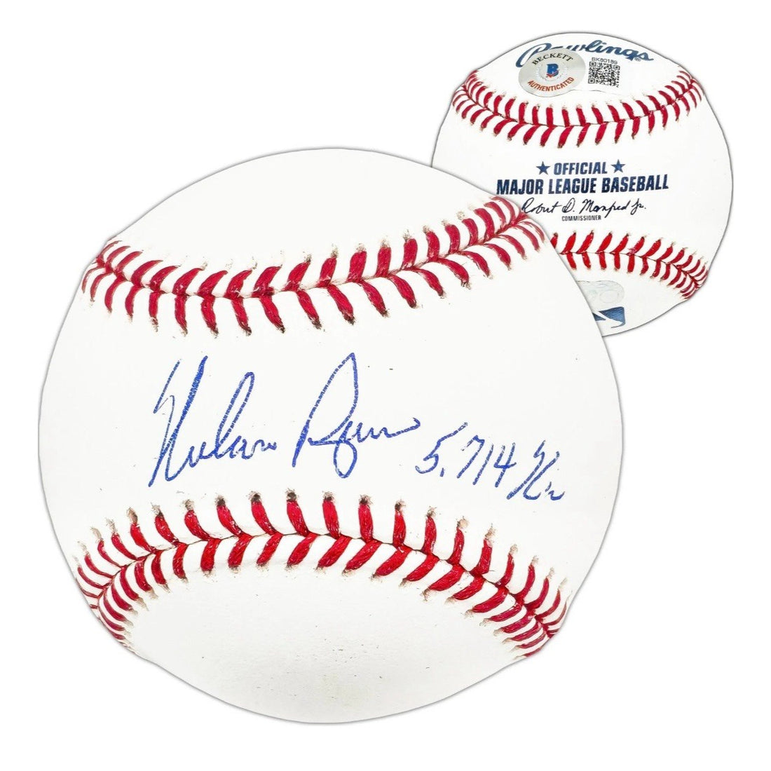 Nolan Ryan Signed Official MLB Baseball Beckett BAS Auto 5714 Strikeouts HOF