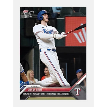 ONLY 278 Printed Jonah Heim 2023 Topps NOW #105 Walk Off HR MLB Texas Rangers