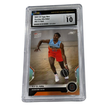 TJ Clark 2021-22 Topps Now Overtime Elite debut rookie card graded CSG 10 Gem Mint