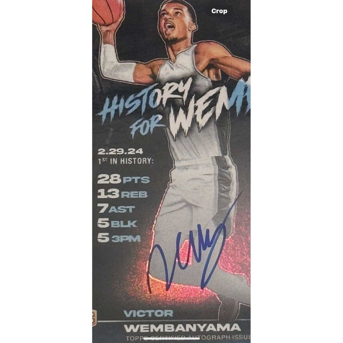 13/49 2024 Topps Now Victor Wembanyama RC autograph PSA 9 basketball card