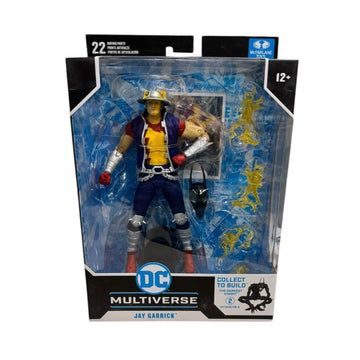 McFarlane DC Multiverse Jay Garrick Speed Metal 7-inch action figure in sealed packaging with lightning effects and alternate hands