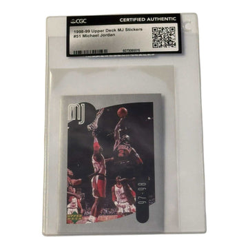 1998-99 Upper Deck MJ Stickers Michael Jordan sticker #51 CGC Certified Authentic in protective sleeve
