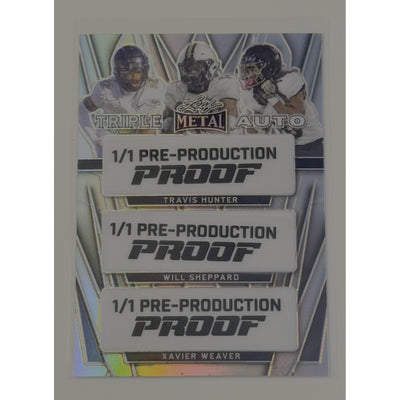 1/1 TRAVIS HUNTER 2024 Leaf Metal Silver Wave TRIPLE Proof Will Sheppard Weaver