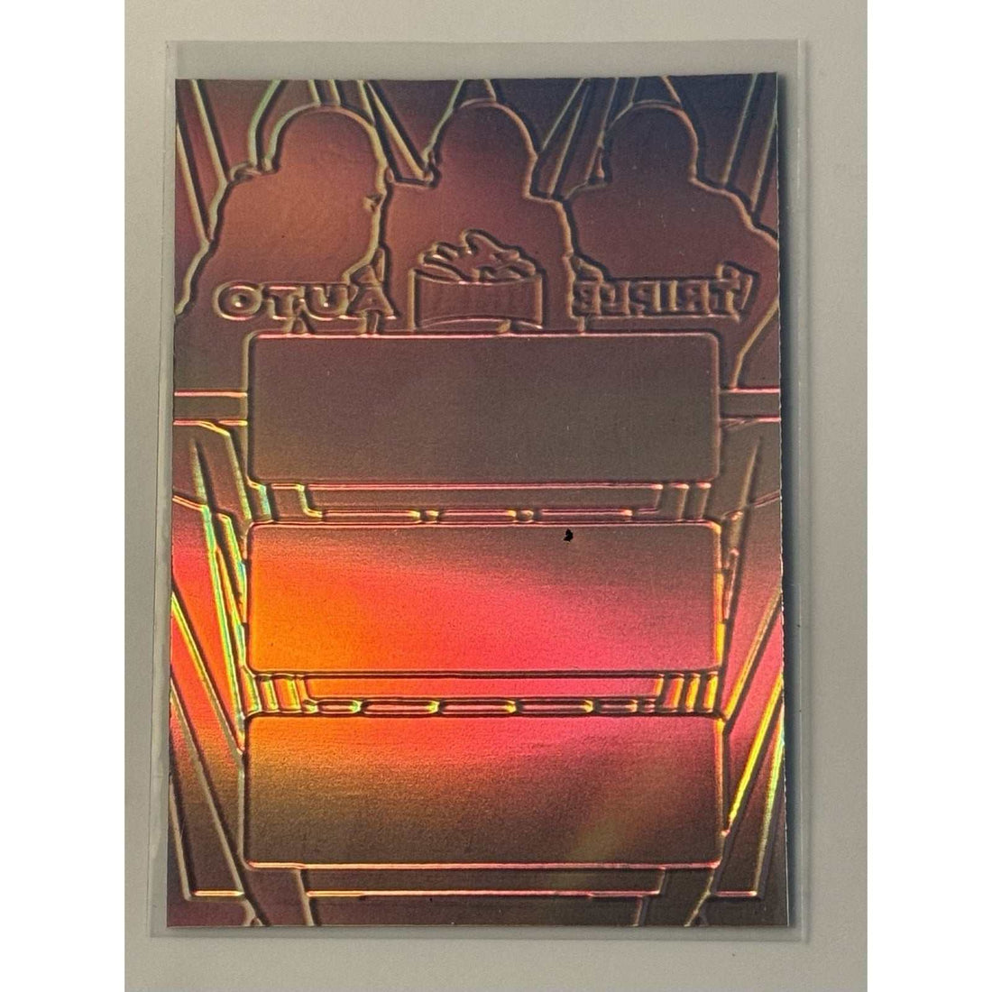 2024 Leaf Metal Silver Wave TRIPLE Proof football card featuring Travis Hunter, Will Sheppard, and Xavier Weaver