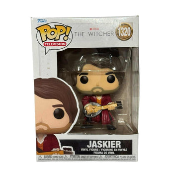 Jaskier Funko Pop 1320 collectible figure from The Witcher Netflix edition with lute accessory in packaging