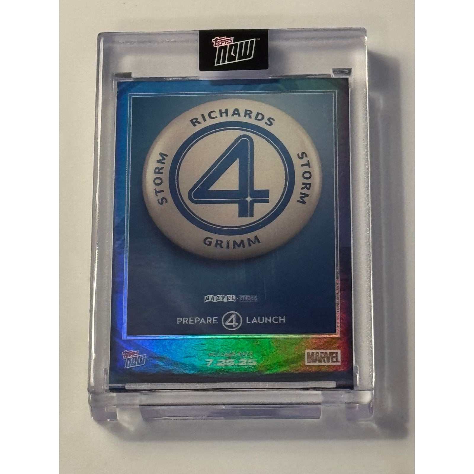 Limited edition 2025 Topps Now Marvel Fantastic Four Prepare 4 Launch collectible card sealed in case